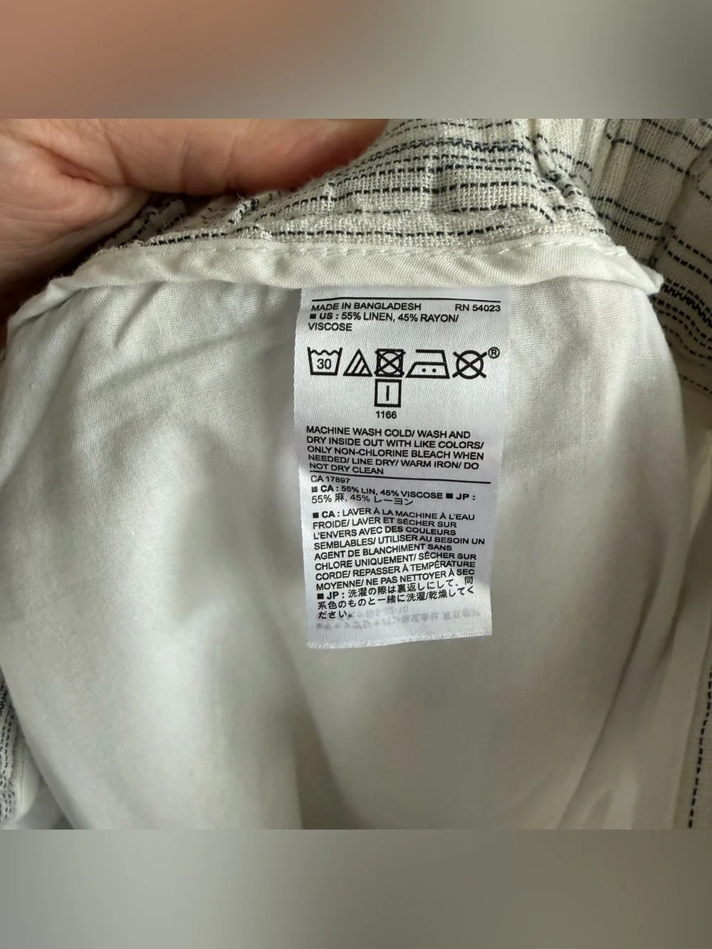 Banana Republic Hayden White and Black Striped Linen Blend Pants